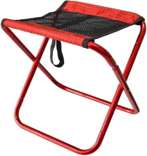 ❀ Lightweight Folding Stool, Portable Camping Stool for Outdoor Fishing Hiking Beach with Aluminum Alloy Frame, Breathable Fabric (Color : Red)(Color : Rood) (Color : Rood) (Color : Rood)