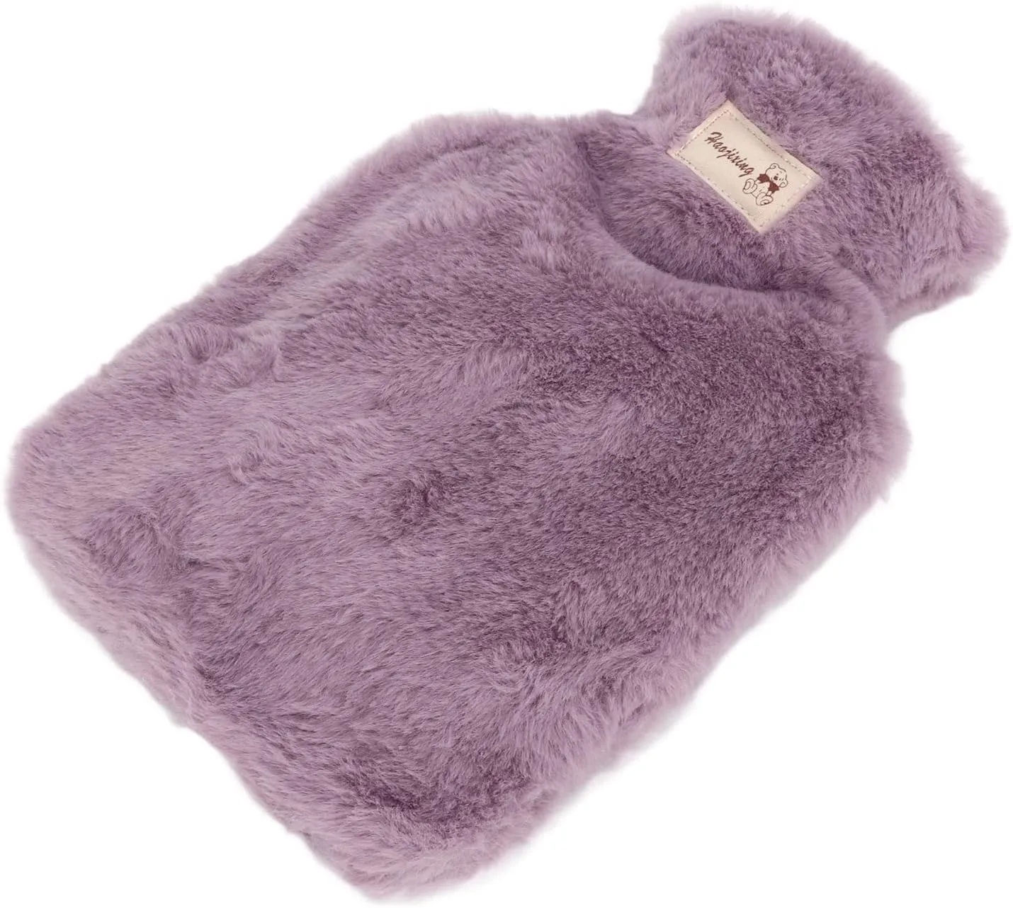 1000ml Hot Water Bottle, Wide Mouth Anti Slip Texture Warm Water Bottle with Washable Soft Plush Cover for Menstrual Cramps (Violet)