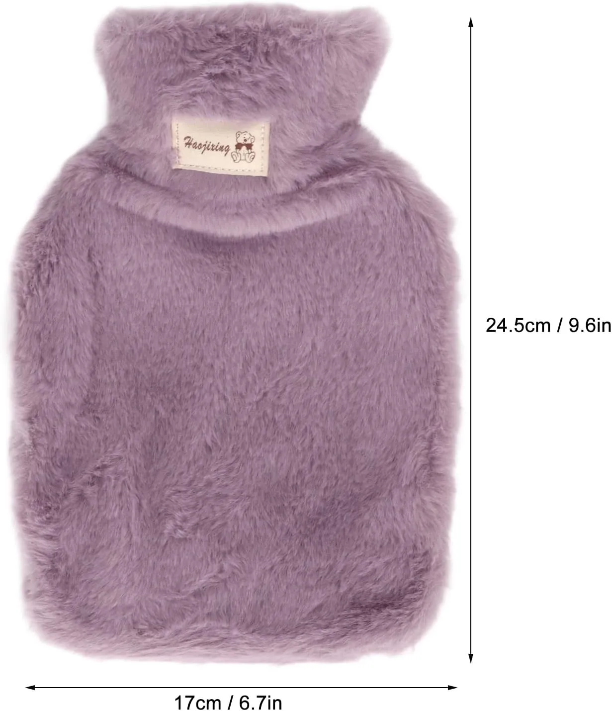 1000ml Hot Water Bottle, Wide Mouth Anti Slip Texture Warm Water Bottle with Washable Soft Plush Cover for Menstrual Cramps (Violet)