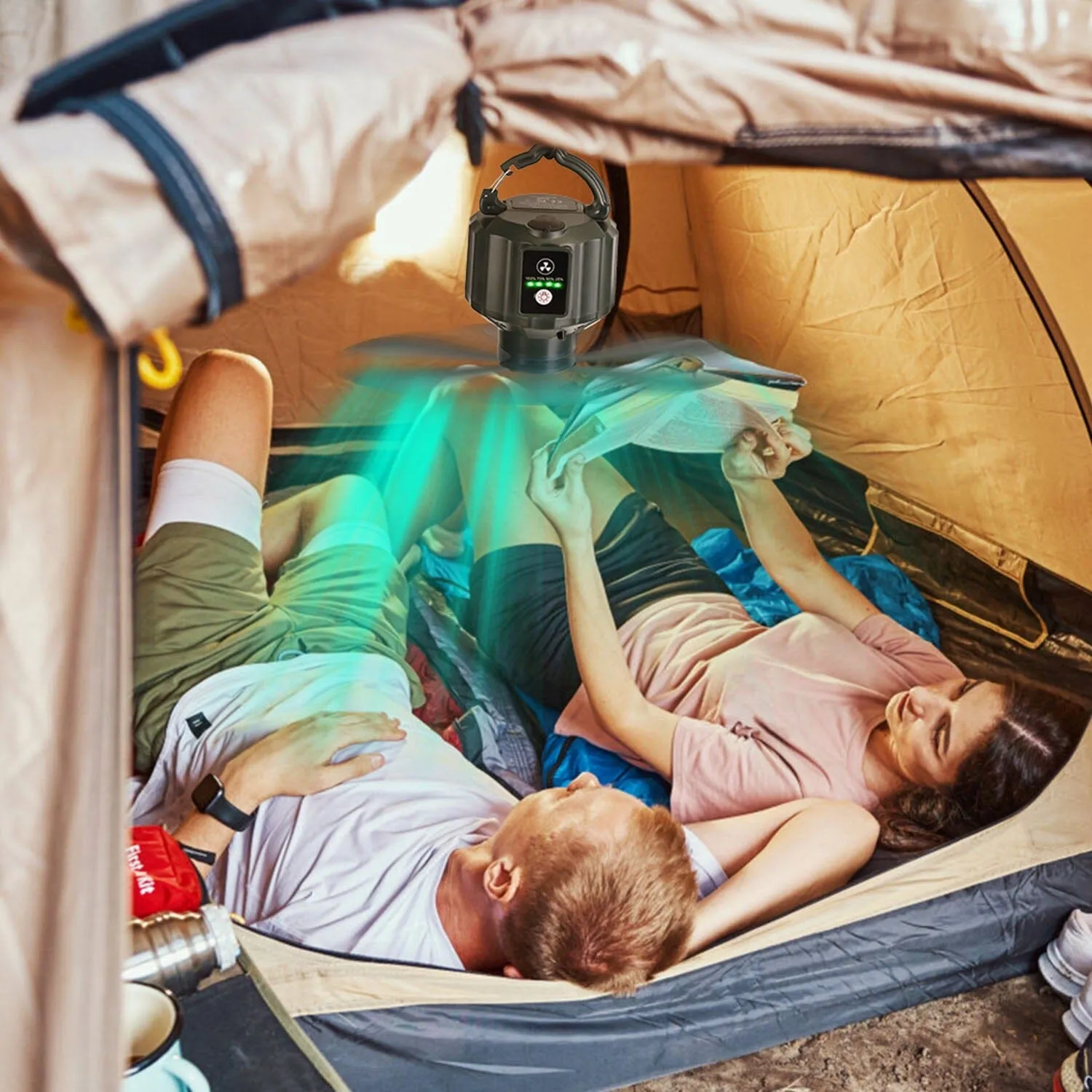 10400mAh USB Battery Powered Hanging Tent Lantern Fan Power Bank