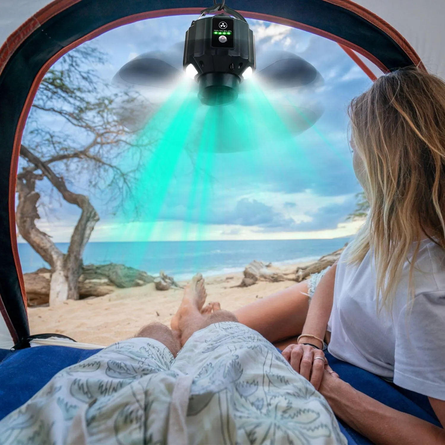 10400mAh USB Battery Powered Hanging Tent Lantern Fan Power Bank