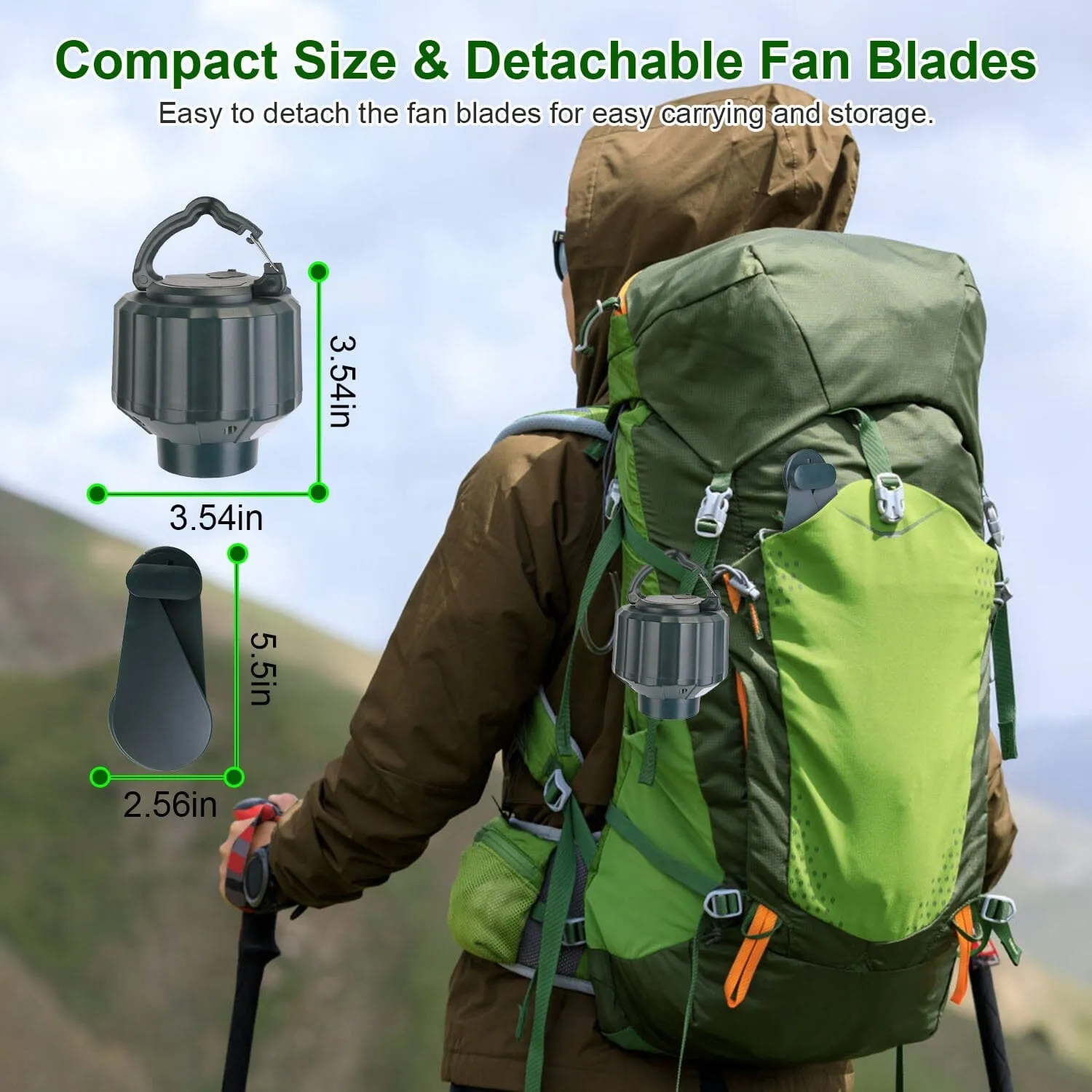 10400mAh USB Battery Powered Hanging Tent Lantern Fan Power Bank