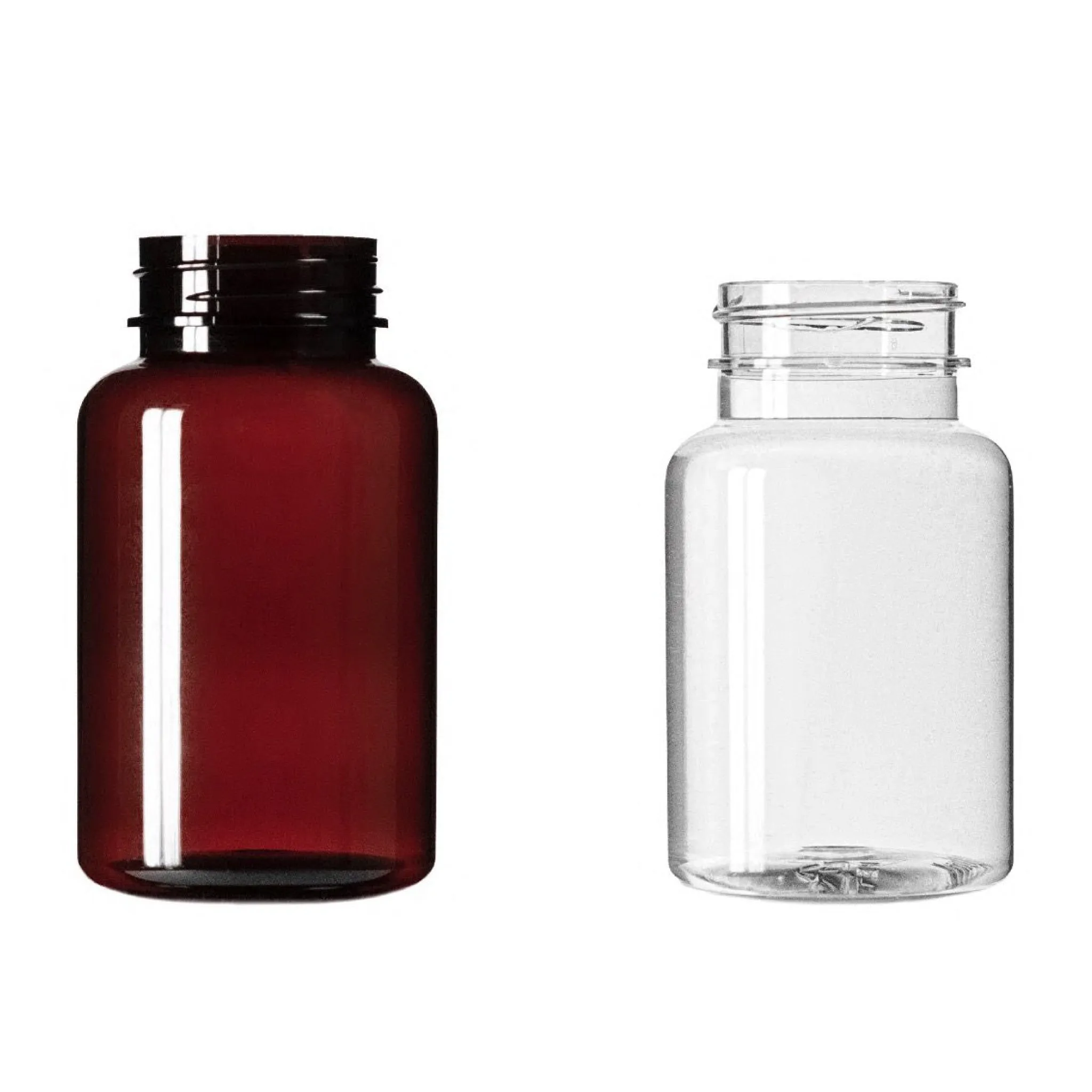 120 cc PET Round Packer - Amber