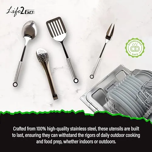 12Pcs Camp Cooking Utensil Set & Outdoor Kitchen Gear Cookware Kit