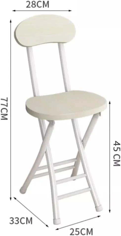 18" Folding Stool with Backrest, Outdoor Travel Stool, Portable Foldable Barstools, for Kitchen/Camping/Fishing/BBQ(Brown-Black)