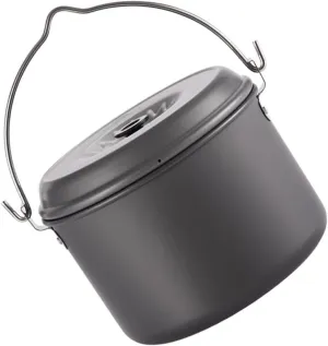 1Pc Portable Camping Pot Lightweight Outdoor Cookware with Folding Handle Non Stick Design for Hiking and Backpacking for Campfire Cooking and