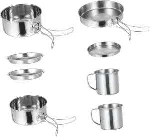 1Set Camping Cookware Portable Utensils for Hiking Picnics Outdoor Cooking Durable Design for People
