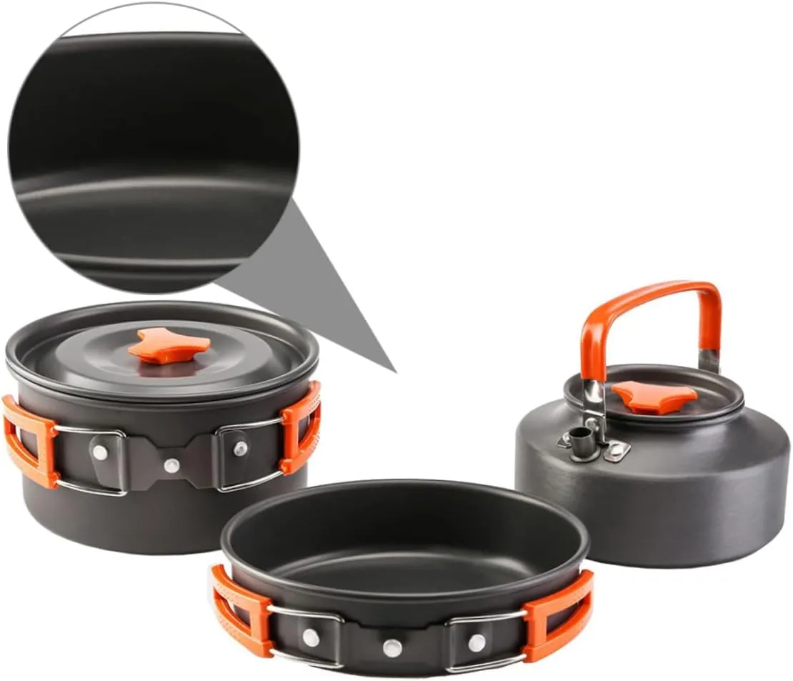 1Set Outdoor Camping Cookware Person Alloy Pot for Hiking and Adventure Durable Cooking Utensils for Essential Outdoor Cooking Needs