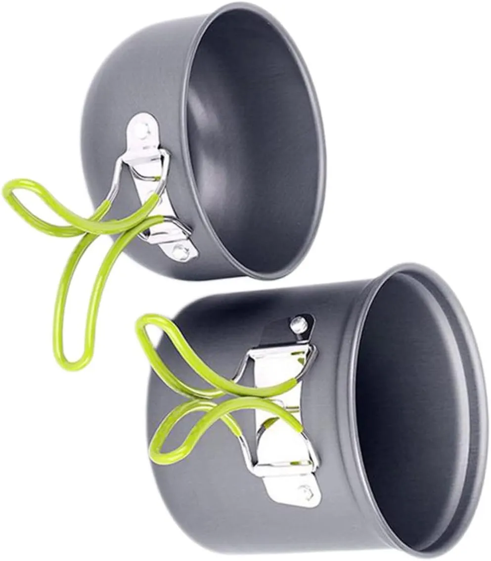 1Set Portable Folding Cooking Pot Durable Camping Cookware for Hiking Outdoor Travel and Backpacking Essential Cooking Pan and Utensils for Camping Accessories