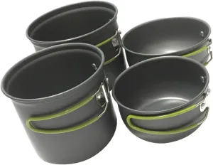 2-3 Person Camping Cooking Set Stainless Steel Camp Cookware Outdoor Cooking Kit Portable Aluminum Alloy Pots High Performance Safe for Outdoor Adventures