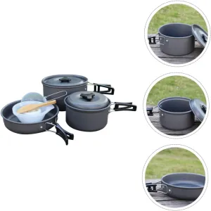2-3 Person Camping Cookware Kit Portable Folding Pot Set for Hiking Backpacking Picnic