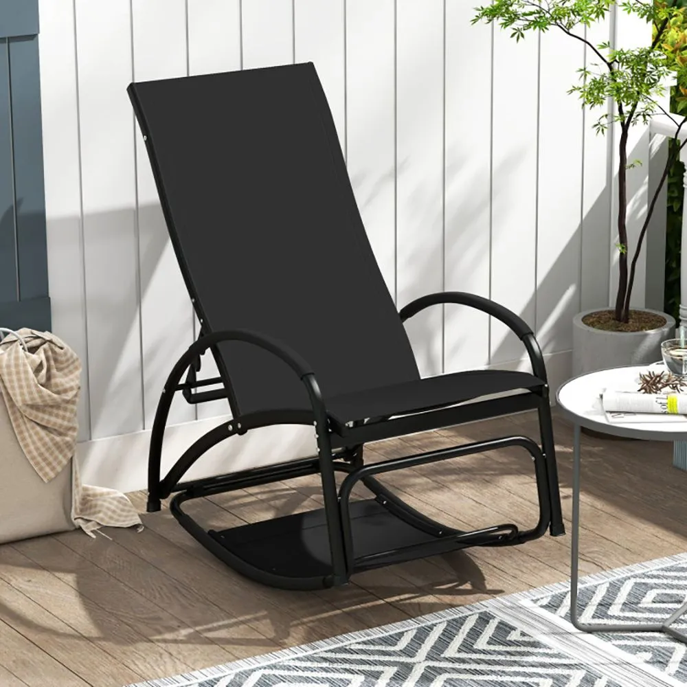 2-in-1 Outdoor Rocking Chair with 4-Position Adjustable Backrest