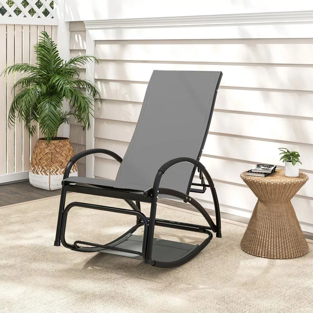 2-in-1 Outdoor Rocking Chair with 4-Position Adjustable Backrest
