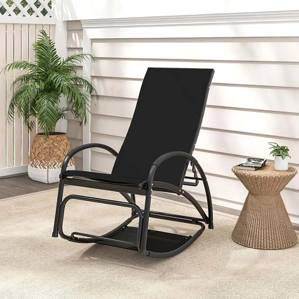 2-in-1 Outdoor Rocking Chair with 4-Position Adjustable Backrest