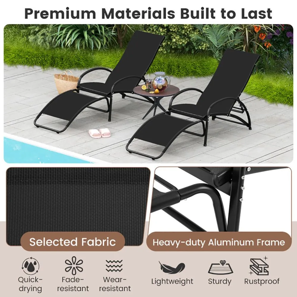 2-in-1 Outdoor Rocking Chair with 4-Position Adjustable Backrest