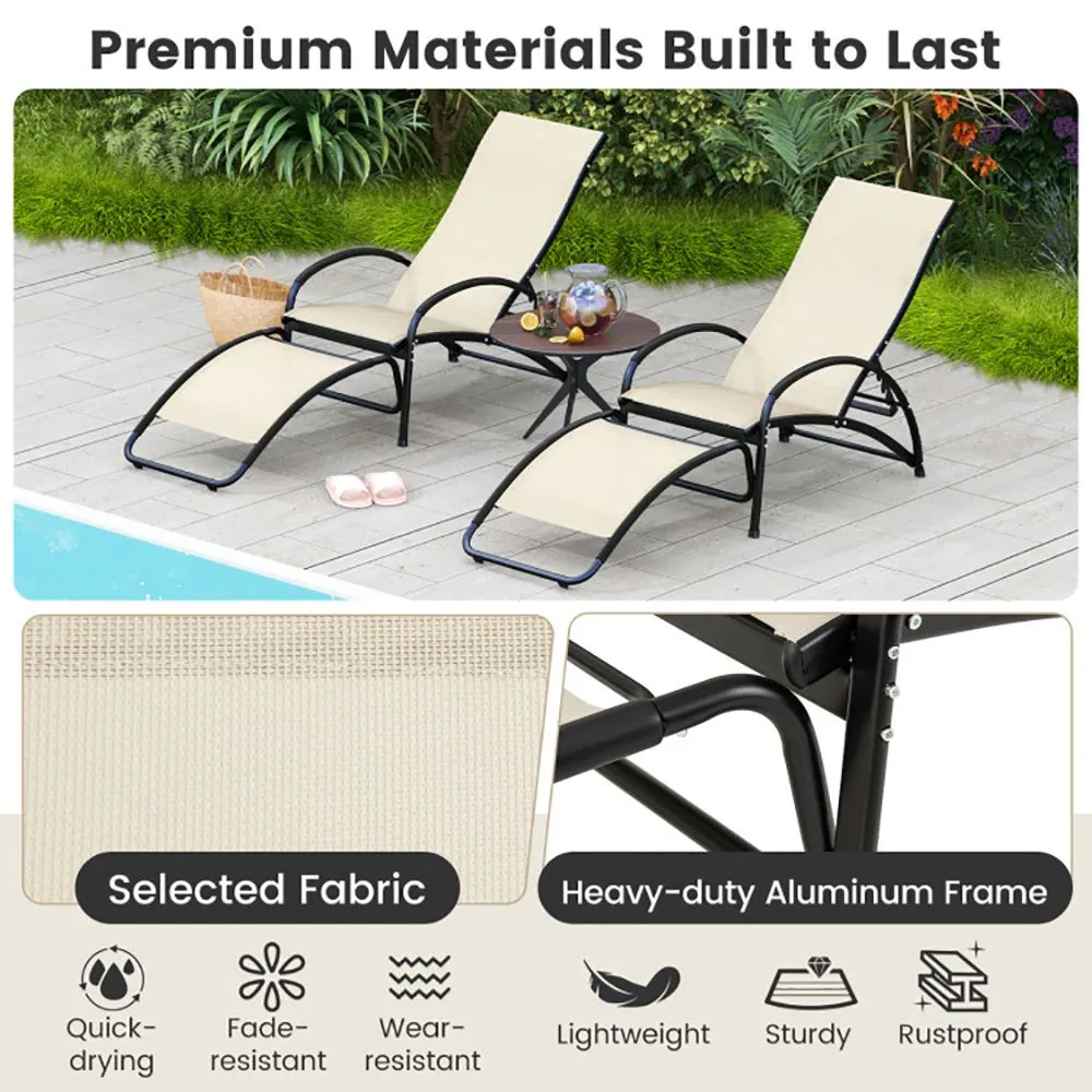 2-in-1 Outdoor Rocking Chair with 4-Position Adjustable Backrest