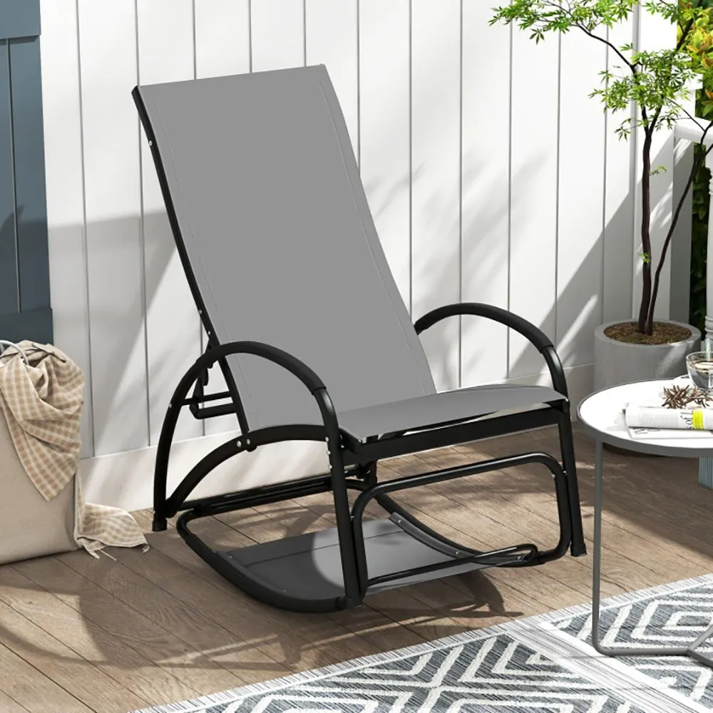 2-in-1 Outdoor Rocking Chair with 4-Position Adjustable Backrest