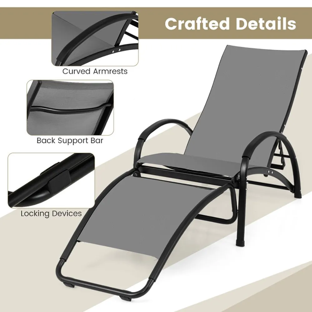 2-in-1 Outdoor Rocking Chair with 4-Position Adjustable Backrest