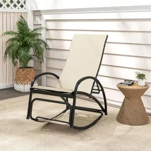 2-in-1 Outdoor Rocking Chair with 4-Position Adjustable Backrest