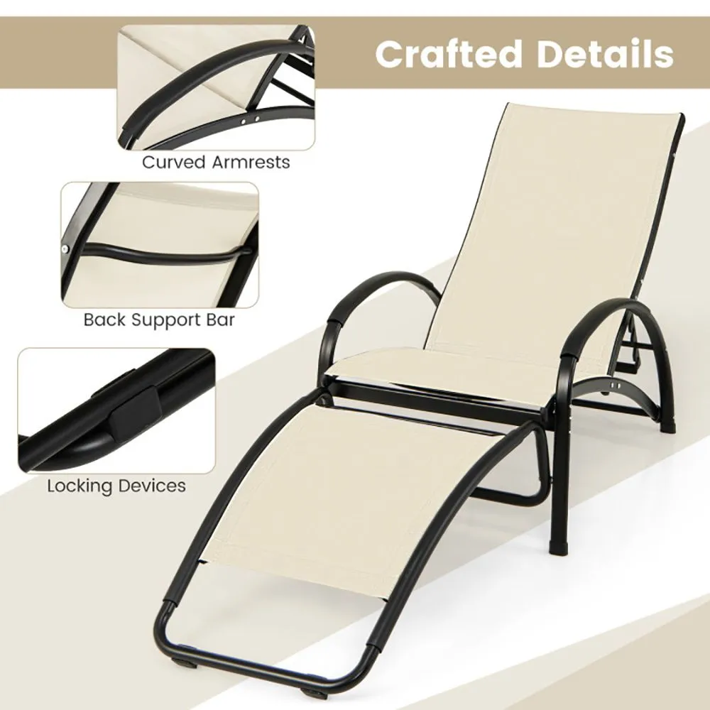 2-in-1 Outdoor Rocking Chair with 4-Position Adjustable Backrest