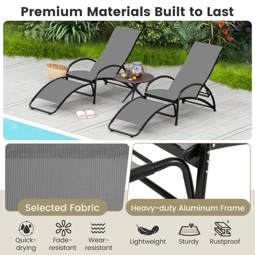 2-in-1 Outdoor Rocking Chair with 4-Position Adjustable Backrest