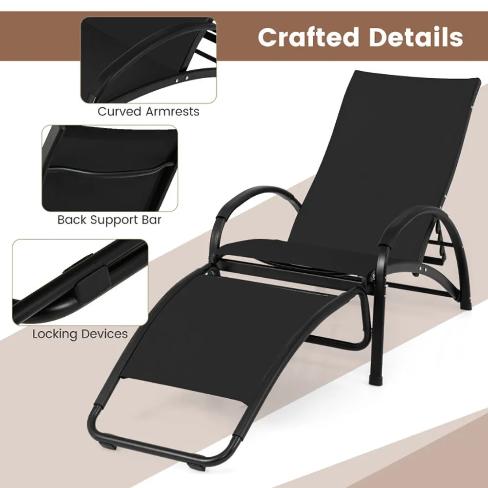 2-in-1 Outdoor Rocking Chair with 4-Position Adjustable Backrest