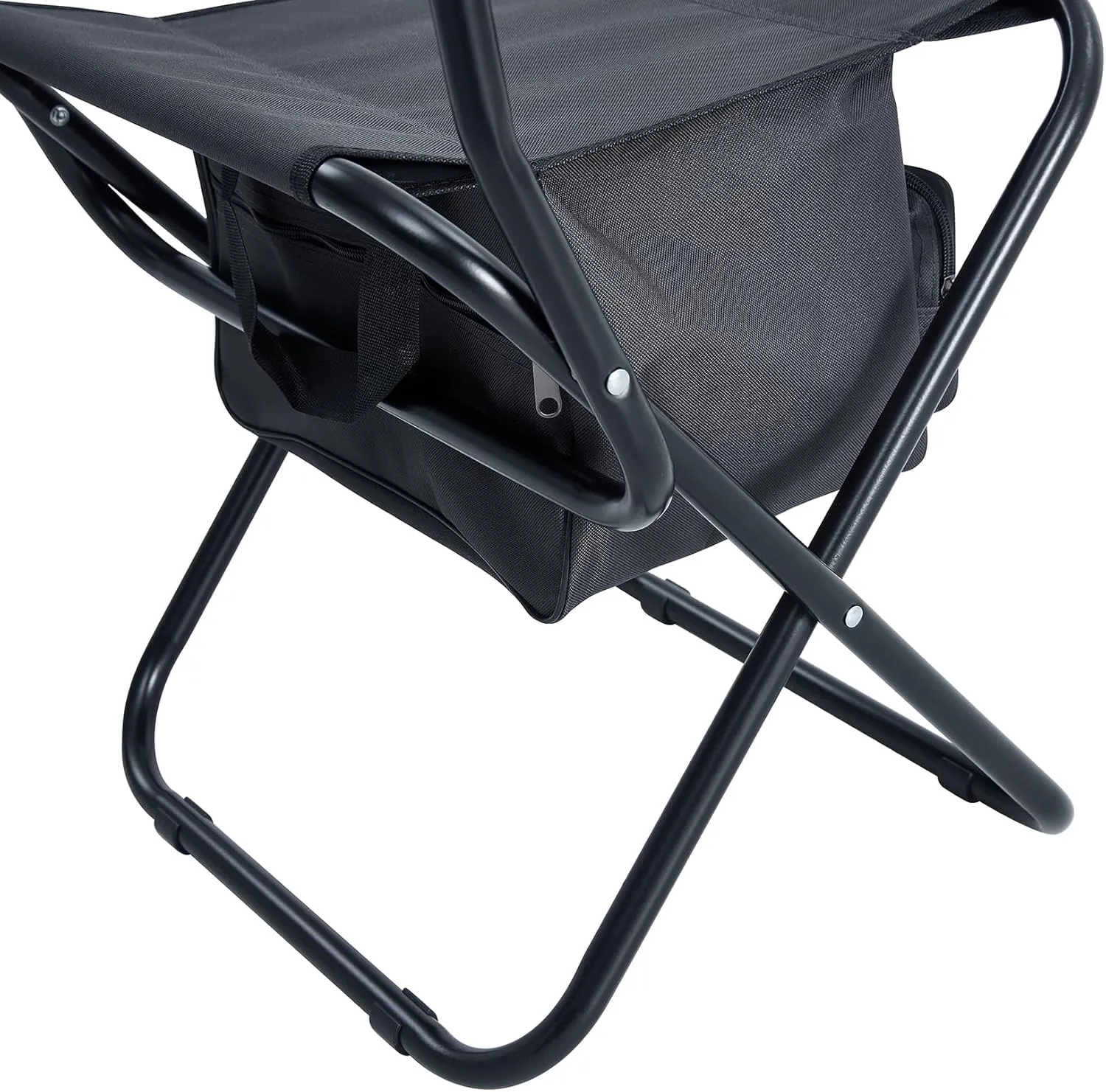 2 Pack Camping Chairs for Adults, Portable Hunting Chair with Storage Bag, Oversized Lightweight Folding Chair for Camping Padded Seat Outdoor Lawn Folding Chair, Supports 280lbs (Grey)