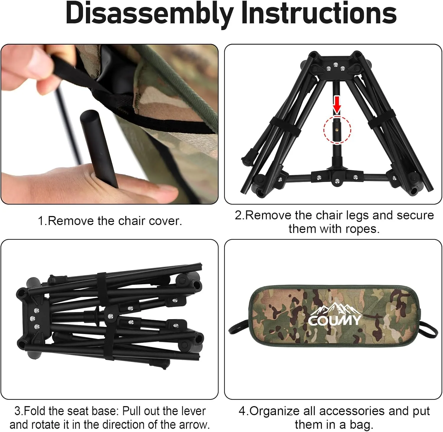 2 Pack Portable Camping Chair,Compact Foldable Chairs with Side Pockets Aluminum Alloy Outdoor Lawn Chair with Carry Bag for Beach Hiking Fishing(Camouflage)
