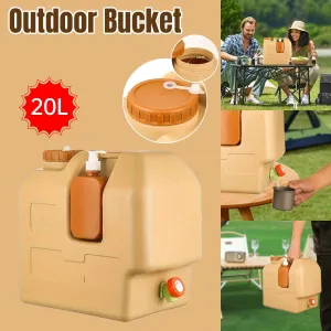 20L Outdoor Camping Portable Storage Bucket with Tap Drinking Water Container