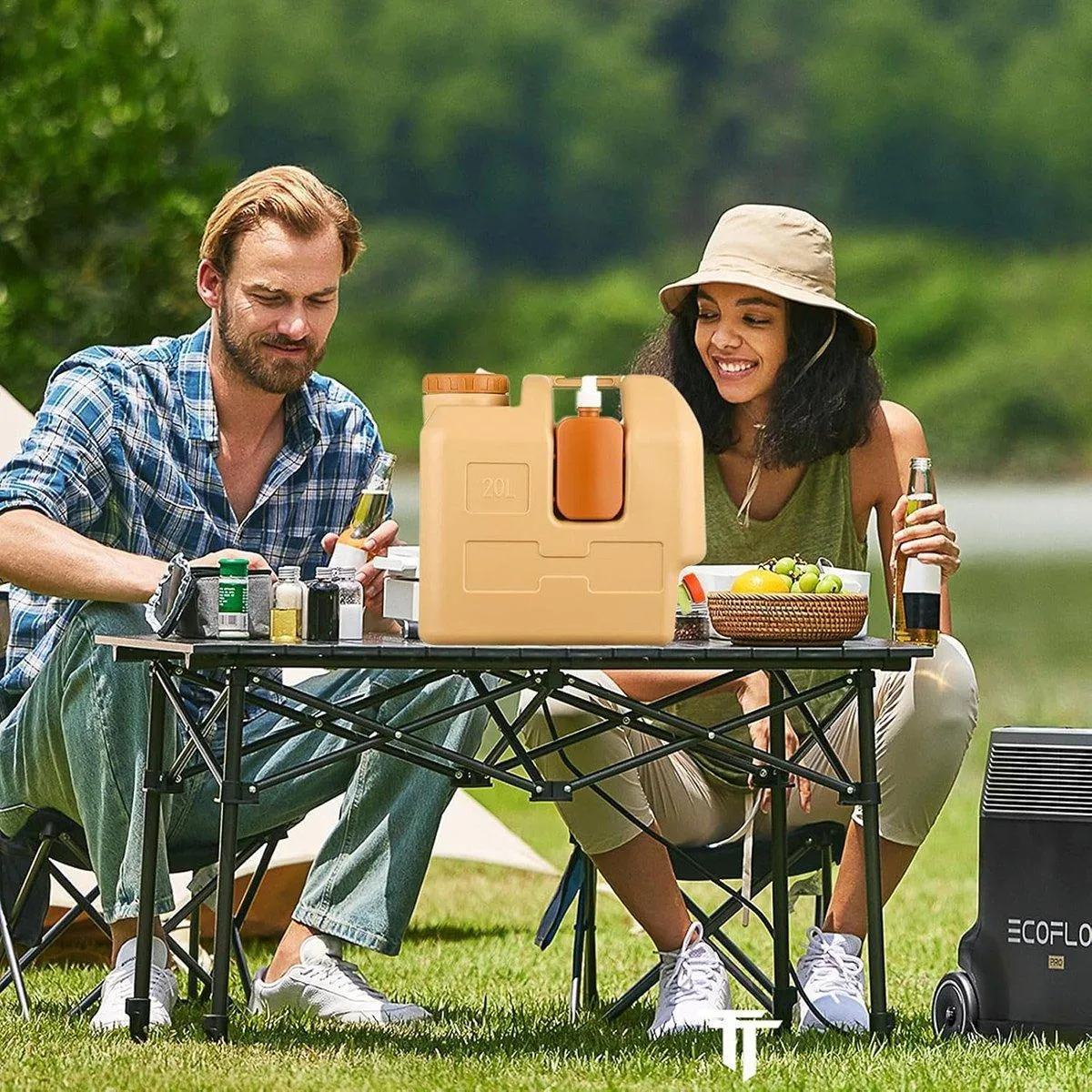 20L Outdoor Camping Portable Storage Bucket with Tap Drinking Water Container