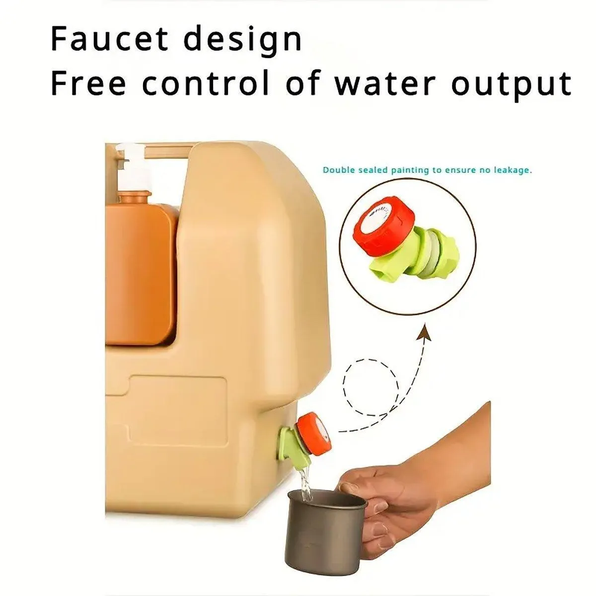 20L Outdoor Camping Portable Storage Bucket with Tap Drinking Water Container