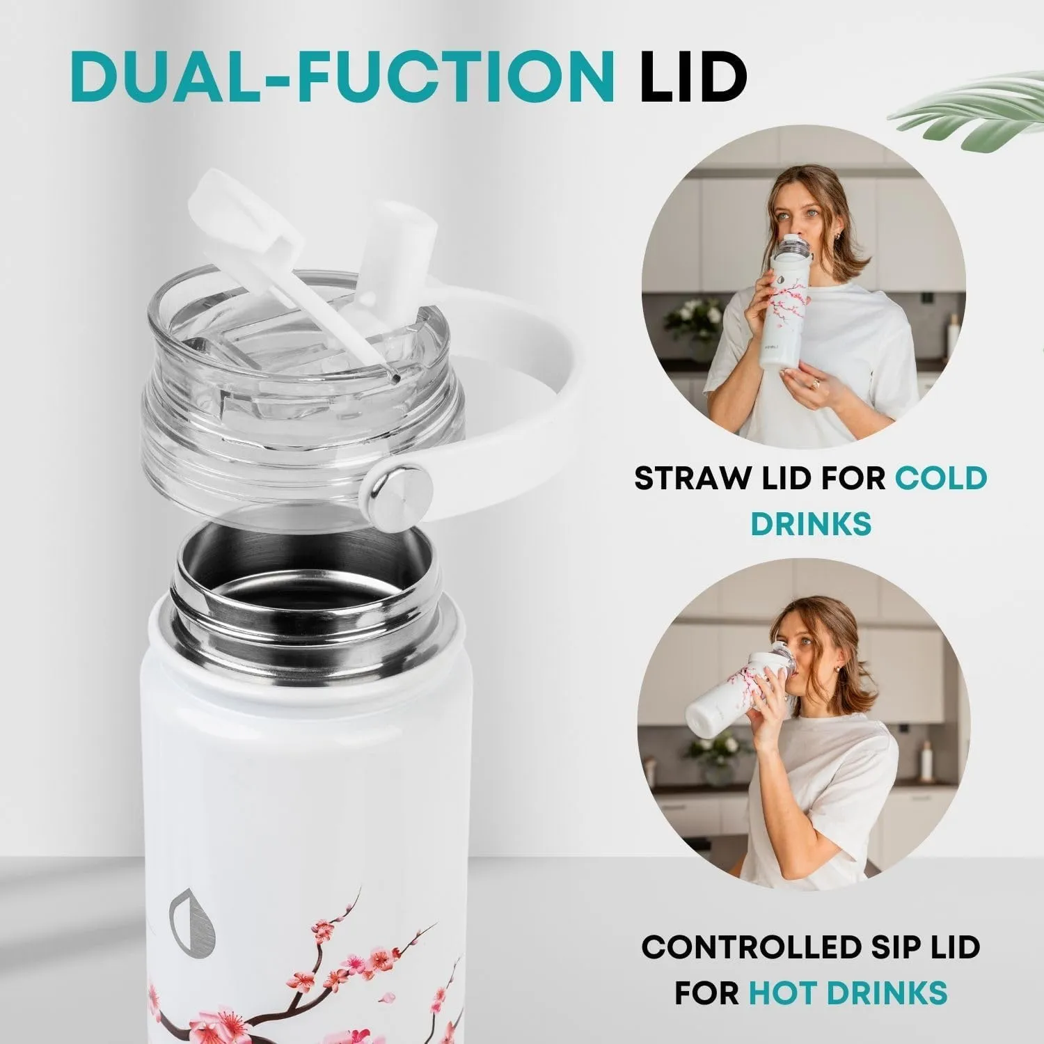 22 oz Insulated Tea Tumbler Bottle with Infuser, Travel Mug