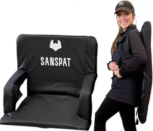 23'' Wide Stadium Seats with Back Support. Adjustable, Reclining, Wide Stadium Seats with Armrest. Backpack Bleachers with Comfortable Padded Cushion. Up to 270lbs Capacity