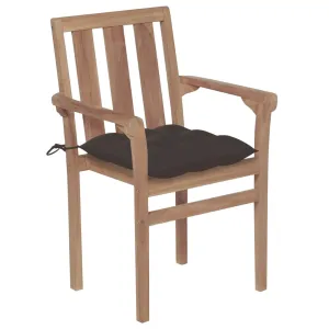 2/4/6/8x Solid Wood Teak Patio Chair with Cushions Seat Multi Colors