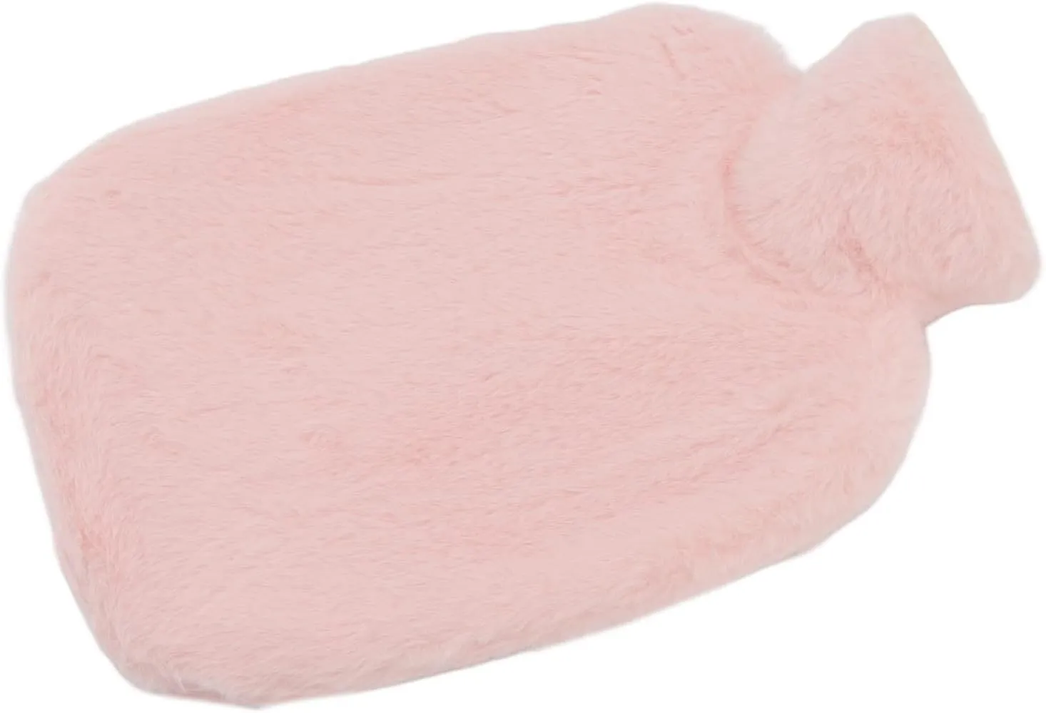 2L Hot Water Bottle, Detachable Plush Cover Anti Slip Threaded Stopper Hot Water Sack for Menstrual Cramps (Dark Grey) (Dark Coffee) (Rosy)