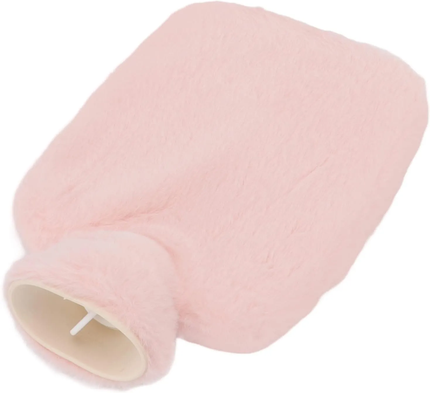 2L Hot Water Bottle, Detachable Plush Cover Anti Slip Threaded Stopper Hot Water Sack for Menstrual Cramps (Dark Grey) (Dark Coffee) (Rosy)