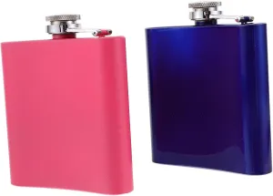 2pcs Stainless Steel Portable Wine Flask Travel Hip Flask for Camping Hiking and Outdoor Activities Chic and Elegant Design