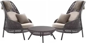 3 Piece Outdoor Patio Furniture Sets,PE Wicker Patio Chairs Outdoor Modern Conversation Sofa Set for Deck Yard Porch(Orange) (One Color Gray)