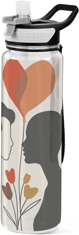 30 oz Valentine Abstract Lover Water Bottles Slim Tritan BPA-Free non toxic Water Bottle Jug for Hiking Cycling Collapsible