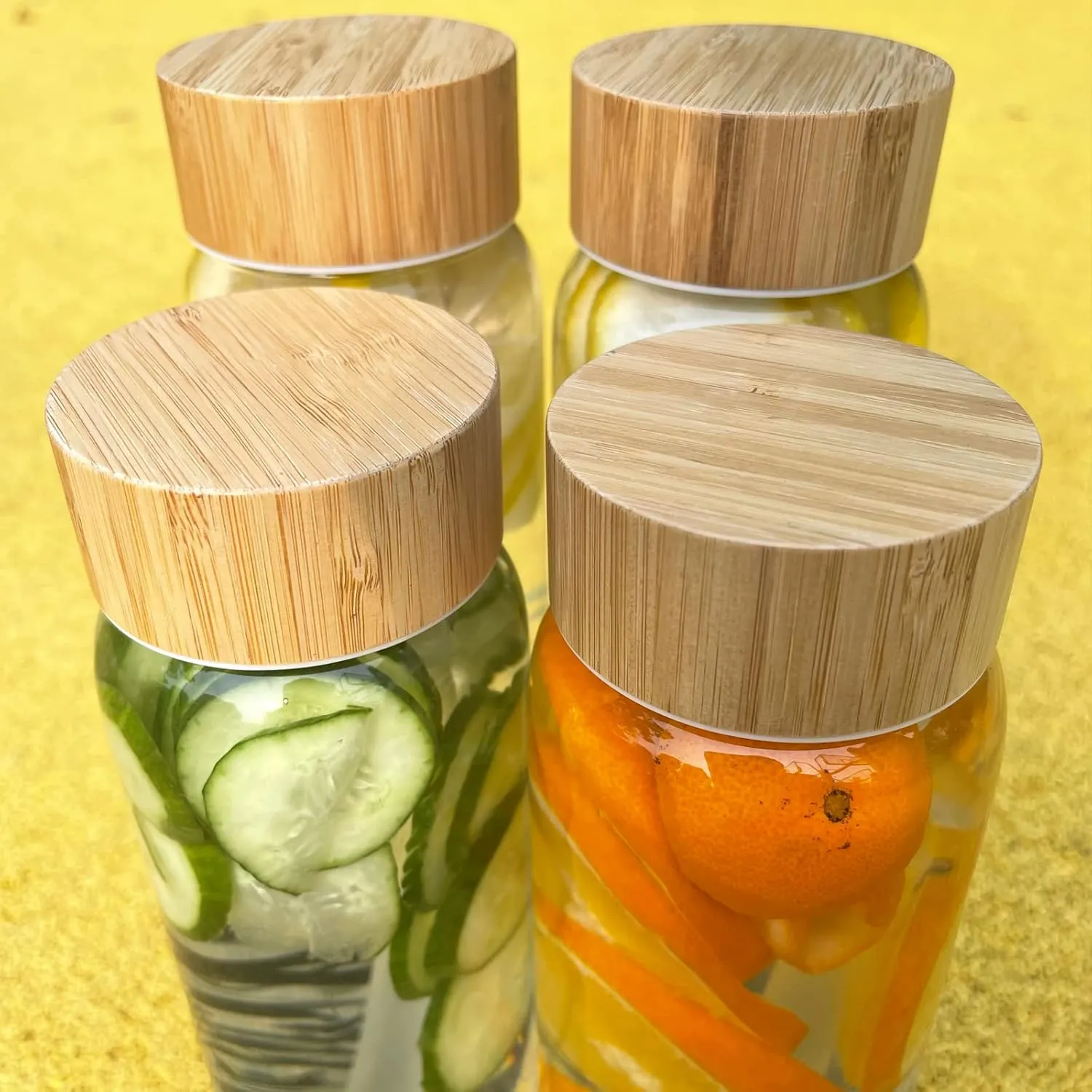 32 oz Glass Water Bottle with Straw, Wide Mouth Borosilicate Glass Bottle with Bamboo Lid and Neoprene Sleeve