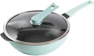 32CM Maifan Stone Wok Non-Stick Frying Pan Oil-Free Smoke Pot with Gas Induction Cooker Universal (Color : Green) Vision