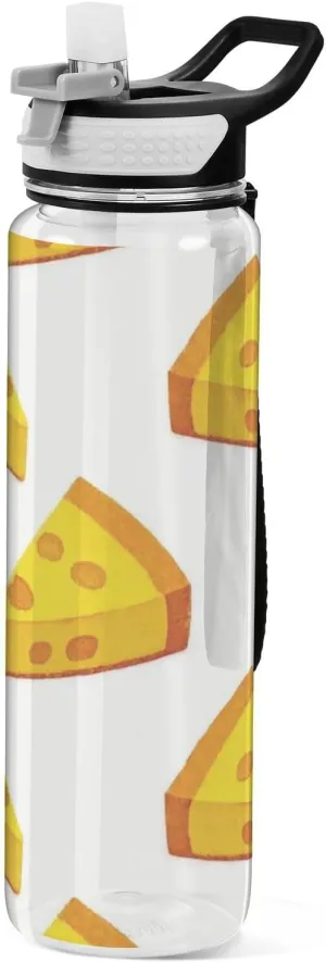 32oz Cartoon Yellow Triangle Cheese Water Bottles Tritan BPA-Free non toxic Water Jug with Handle for Outdoor Collapsible