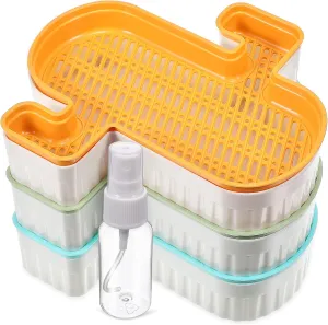 3Pcs Cat Grass Planter with Transparent Bottle Soilless Plastic Planting Box for Use Easy to and Convenient for Cats