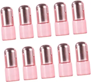 3sets Compact Essential Oil Roller Bottles 1ml Perfume Roll Bottles Rose Quartz Essential Oil Roller Balls for Travel 10pcs*3