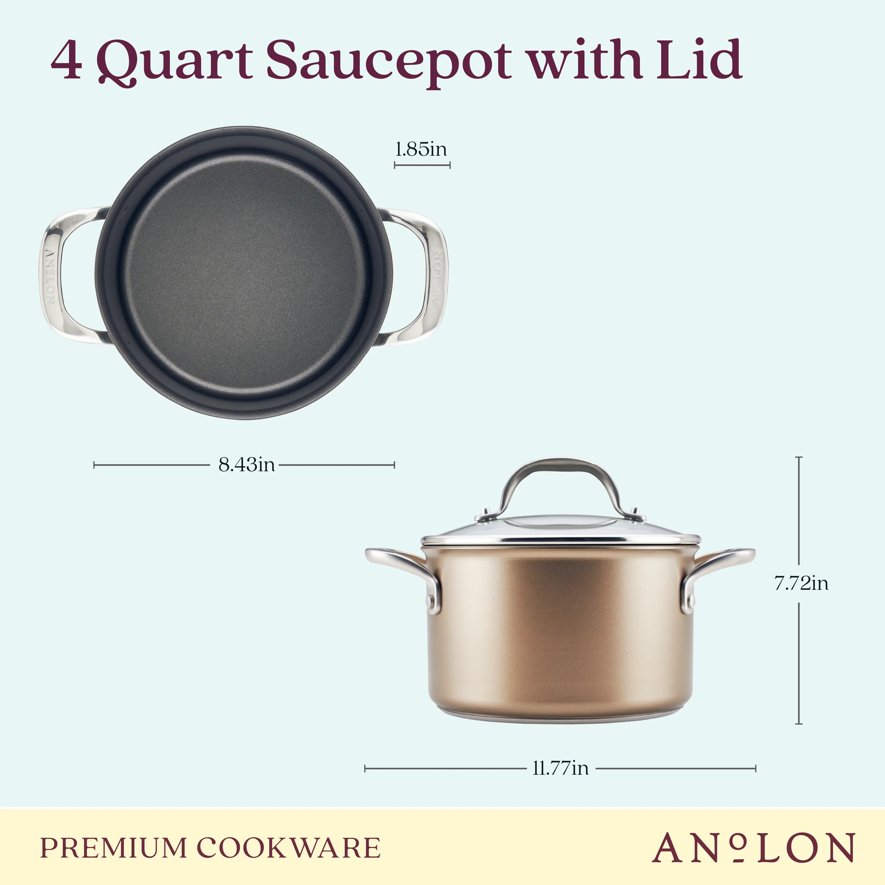 4-Quart Hard Anodized Nonstick Saucepot with Lid