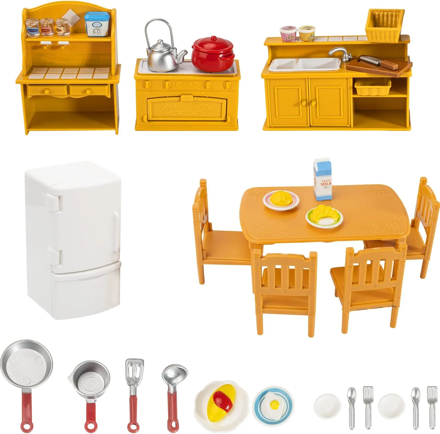 40 Pcs Mini House Kitchen Furniture Set with Cookware Pots,Pans Set and Food for Christmas Birthday Gifts