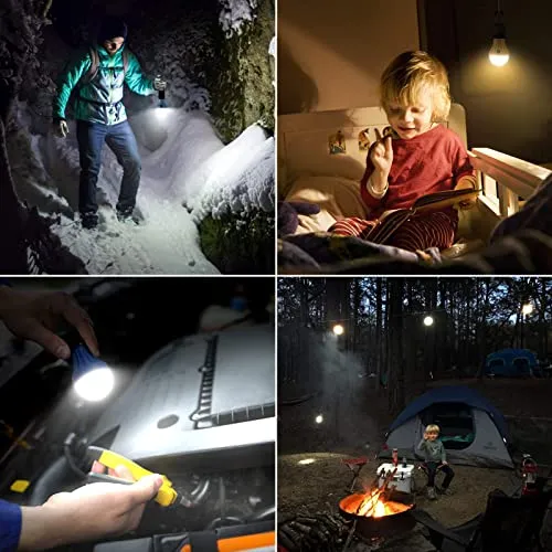 4pcs LED Camping Lantern,Camping Essentials,3 Lighting Modes,Hanging Tent Light Bulbs w/ Clip Hook