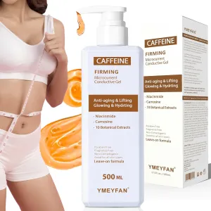 500ML Conductive Gel for Body Sculpting, Caffeine Firming Hot Gel for Thighs and Butt, Niacinamide, Capsicum Resin and 10 Botanical Extracts, Paraben & Fragrance Free, for Men and Women