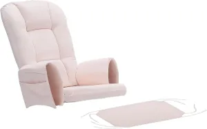 5pcs Velvet Glider Rocker Replacement Cushions, Glider Rocker Cushions Set with Side Storage Pockets, Washable & Non Slip for Indoor Nursery