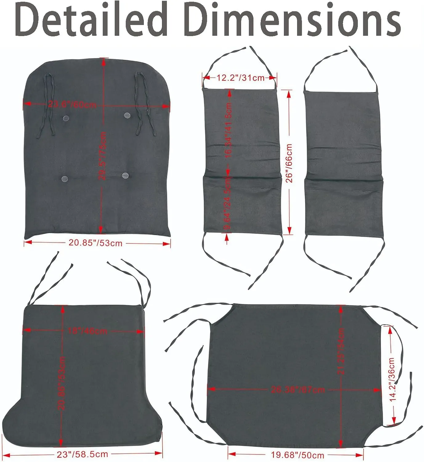 5pcs Velvet Glider Rocker Replacement Cushions, Glider Rocker Cushions Set with Side Storage Pockets, Washable & Non Slip for Indoor Nursery